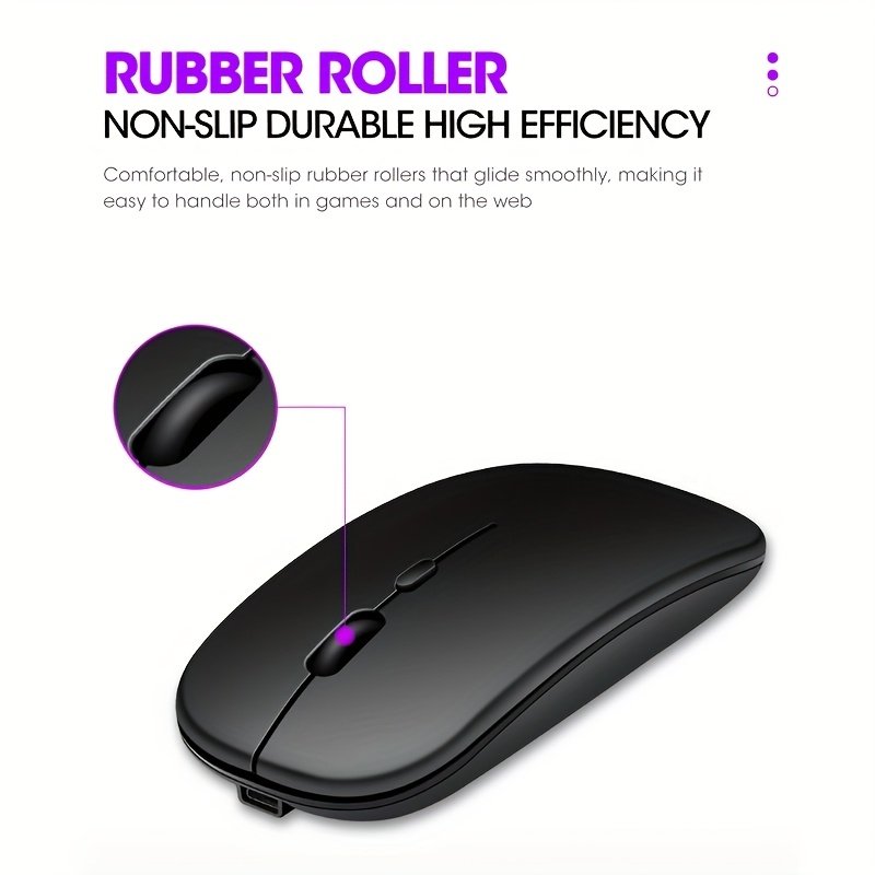 Souris Sans Fil alimenté avec piles , Double Mode 2,4G+BT, Faible Latence, Portable, Idéale Pour Ordinateur Portable/PC, Bureau, Jeux Et Loisirs