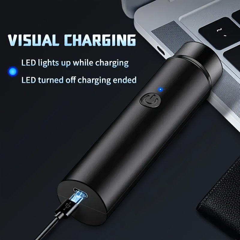 Rasoir Électrique Rotatif FEIYBA pour Hommes - Portable, Moteur Puissant, Charge USB-C, Batterie Longue Durée, Design Élégant