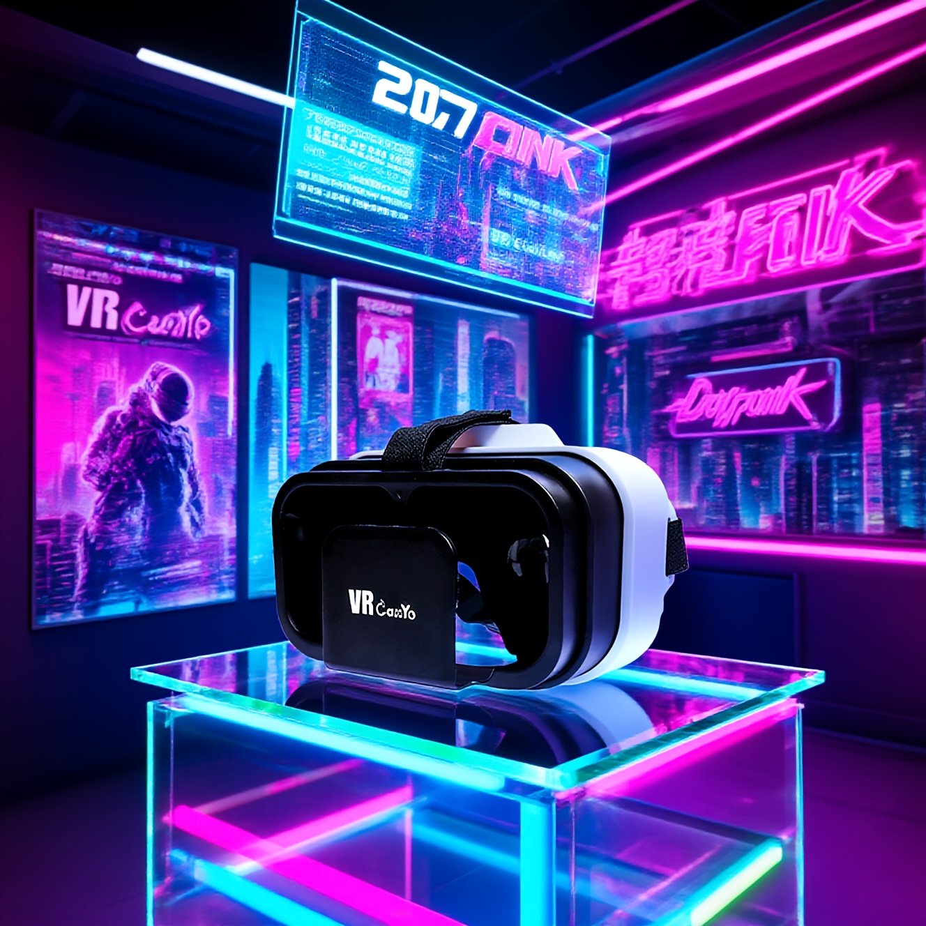 Casque VR Pliable et Élégant avec Lentilles Acryliques HD, Angle de Vue 3D Ultra-Large – Parfait pour les Gamers et les Passionnés de TV, Réalité Virtuelle