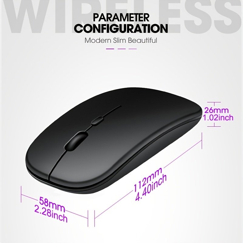 Souris Sans Fil alimenté avec piles , Double Mode 2,4G+BT, Faible Latence, Portable, Idéale Pour Ordinateur Portable/PC, Bureau, Jeux Et Loisirs