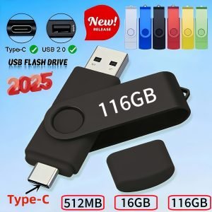 Clé USB 2.0 Type-C 116 Go, Mémoire Haute Vitesse avec Support OTG, Plug and Play pour ordinateurs et appareils portables