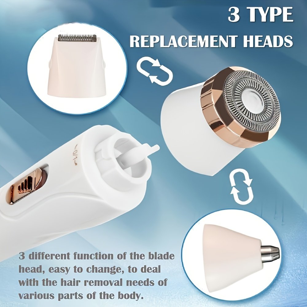 FEIYBA Rasoir Électrique & Tondeuse - Utilisation à Sec/Humide avec Batterie , Multi-Fonctions Epilateur Facile Idéal Cadeau pour Femme