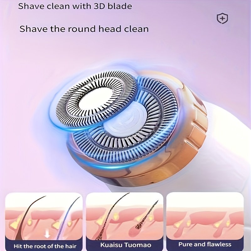 FEIYBA Rasoir Électrique & Tondeuse - Utilisation à Sec/Humide avec Batterie , Multi-Fonctions Epilateur Facile Idéal Cadeau pour Femme