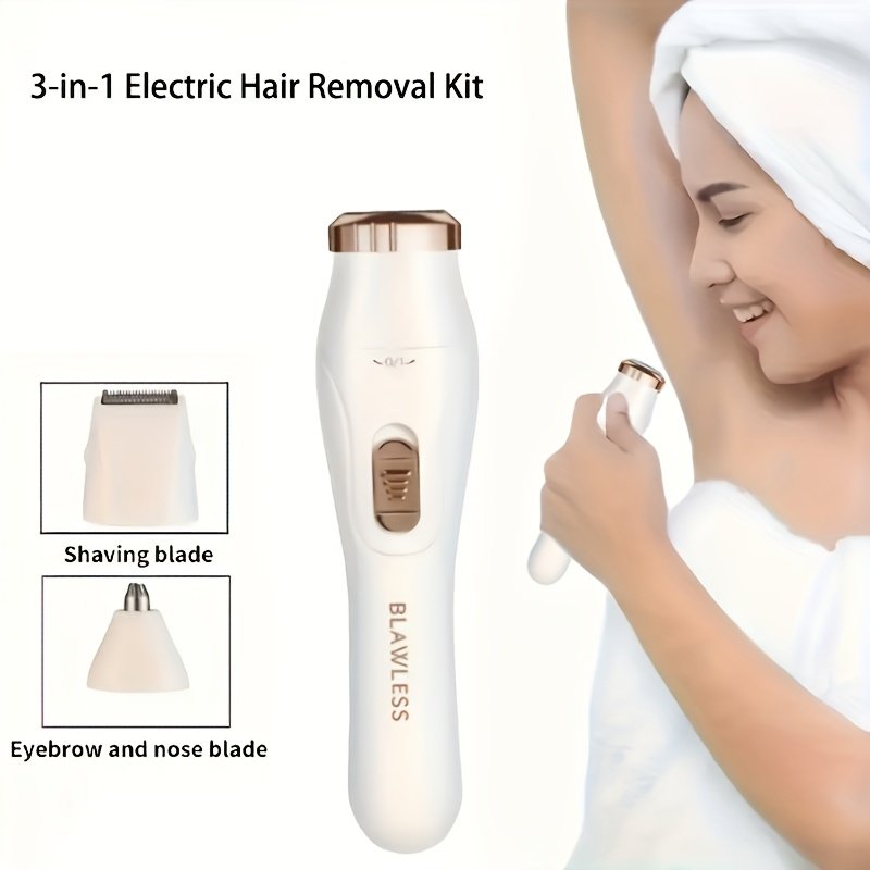 FEIYBA Rasoir Électrique & Tondeuse - Utilisation à Sec/Humide avec Batterie , Multi-Fonctions Epilateur Facile Idéal Cadeau pour Femme
