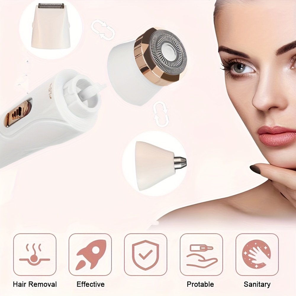 FEIYBA Rasoir Électrique & Tondeuse - Utilisation à Sec/Humide avec Batterie , Multi-Fonctions Epilateur Facile Idéal Cadeau pour Femme