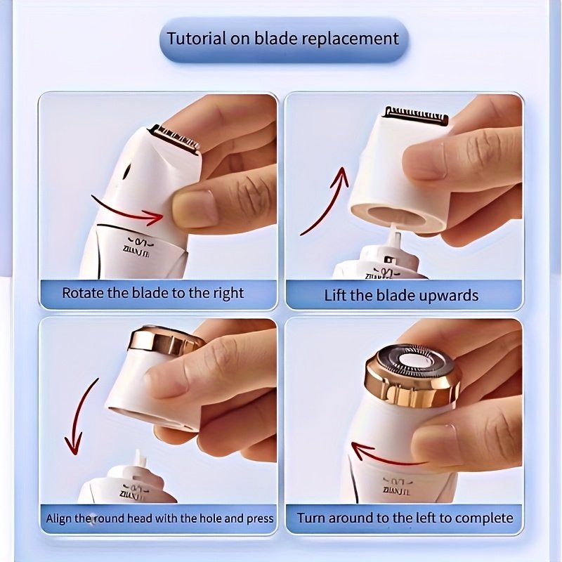 FEIYBA Rasoir Électrique & Tondeuse - Utilisation à Sec/Humide avec Batterie , Multi-Fonctions Epilateur Facile Idéal Cadeau pour Femme