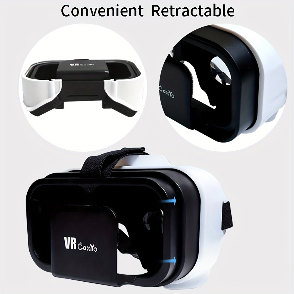 Casque VR Pliable et Élégant avec Lentilles Acryliques HD, Angle de Vue 3D Ultra-Large – Parfait pour les Gamers et les Passionnés de TV, Réalité Virtuelle