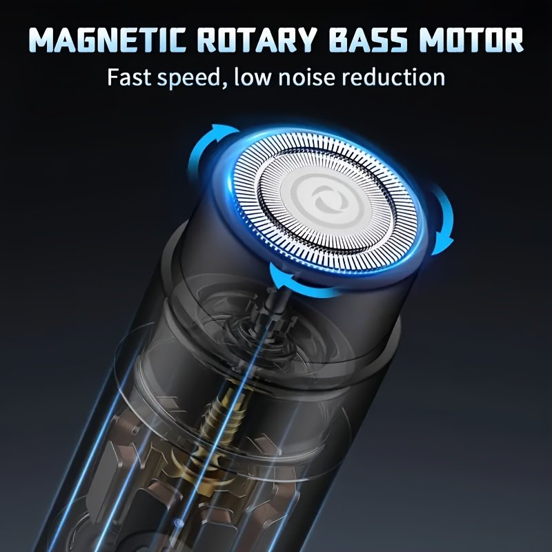 Rasoir Électrique Rotatif FEIYBA pour Hommes - Portable, Moteur Puissant, Charge USB-C, Batterie Longue Durée, Design Élégant