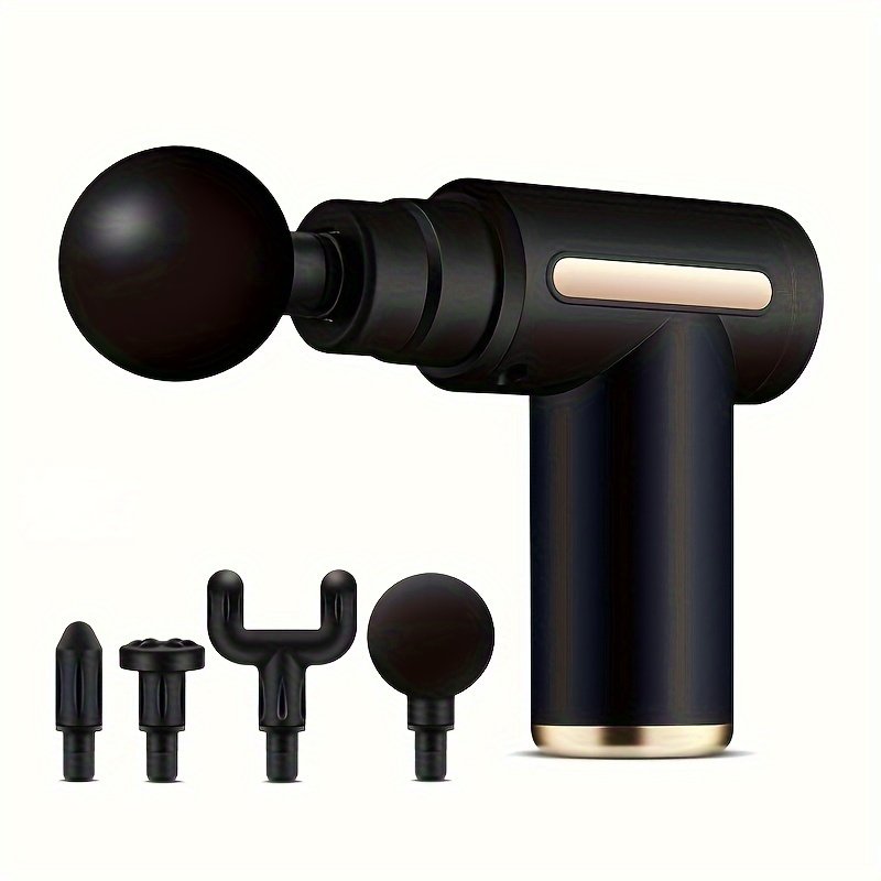 Pistolet de massage fascia électrique, livré avec 4 têtes de massage interchangeables, moteur sans balais ultra-silencieux portable à main