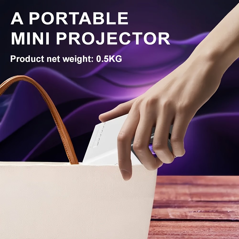 Mini projecteur 1080P, alimenté par USB avec télécommande, projecteur de cinéma 16:9 pour home cinéma, films en plein air