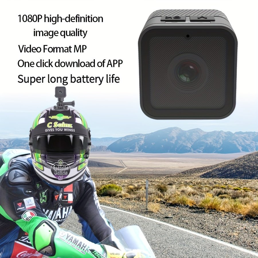 Caméra sans fil HD 1080P avec hotspot WIFI, portable, avec application d'enregistrement, de sports de plein air moto vélo