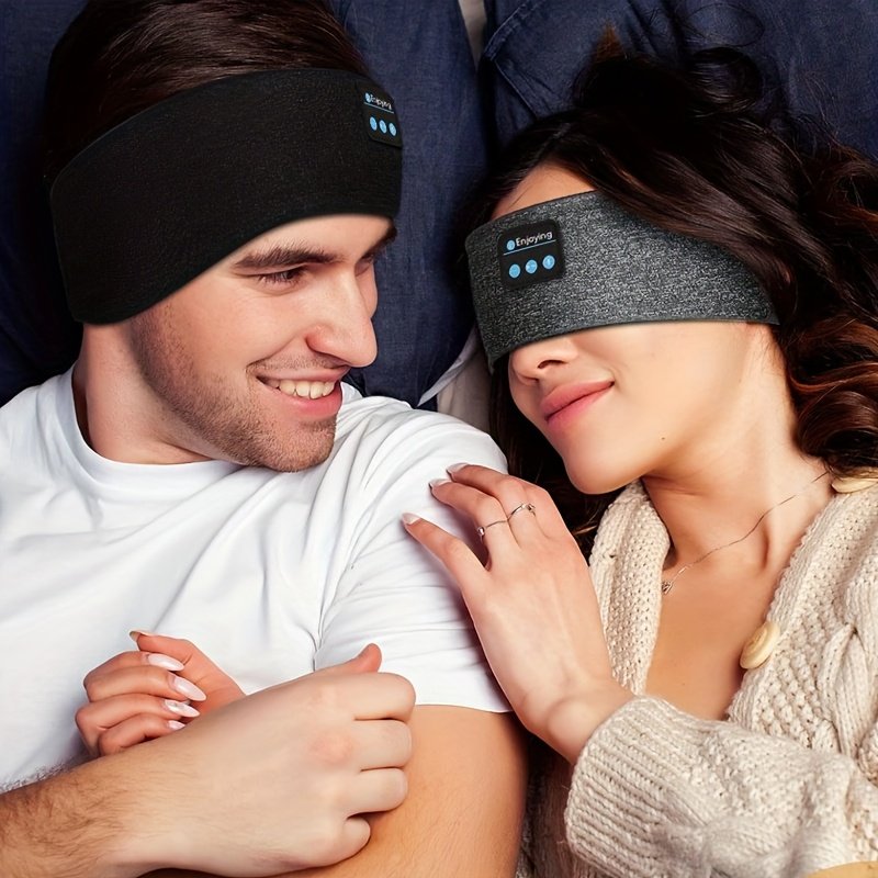 Masque de sommeil et écouteurs sans fil 3-en-1 - Masque de sommeil antibruit avec son HD, batterie, rechargeable par USB