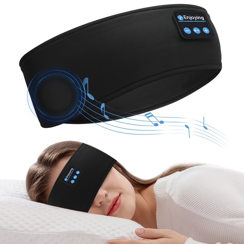 Masque de sommeil et écouteurs sans fil 3-en-1 - Masque de sommeil antibruit avec son HD, batterie, rechargeable par USB