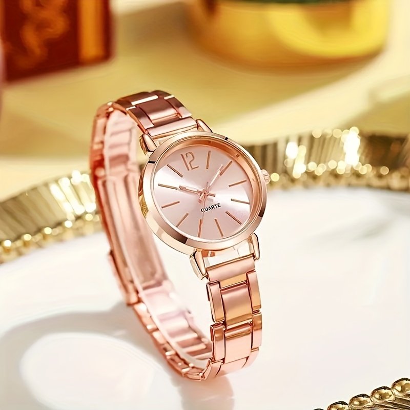 Ensemble Élégant de Montre à Quartz pour Femme sans Boîte , 6 pièces et Bijoux Papillon, Bracelet en Alliage de Zinc