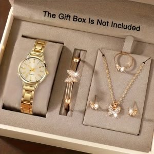Ensemble de Bijoux sans Boîte Élégant à Papillon 6pcs de Luxe  , Cadeau Parfait pour Femme