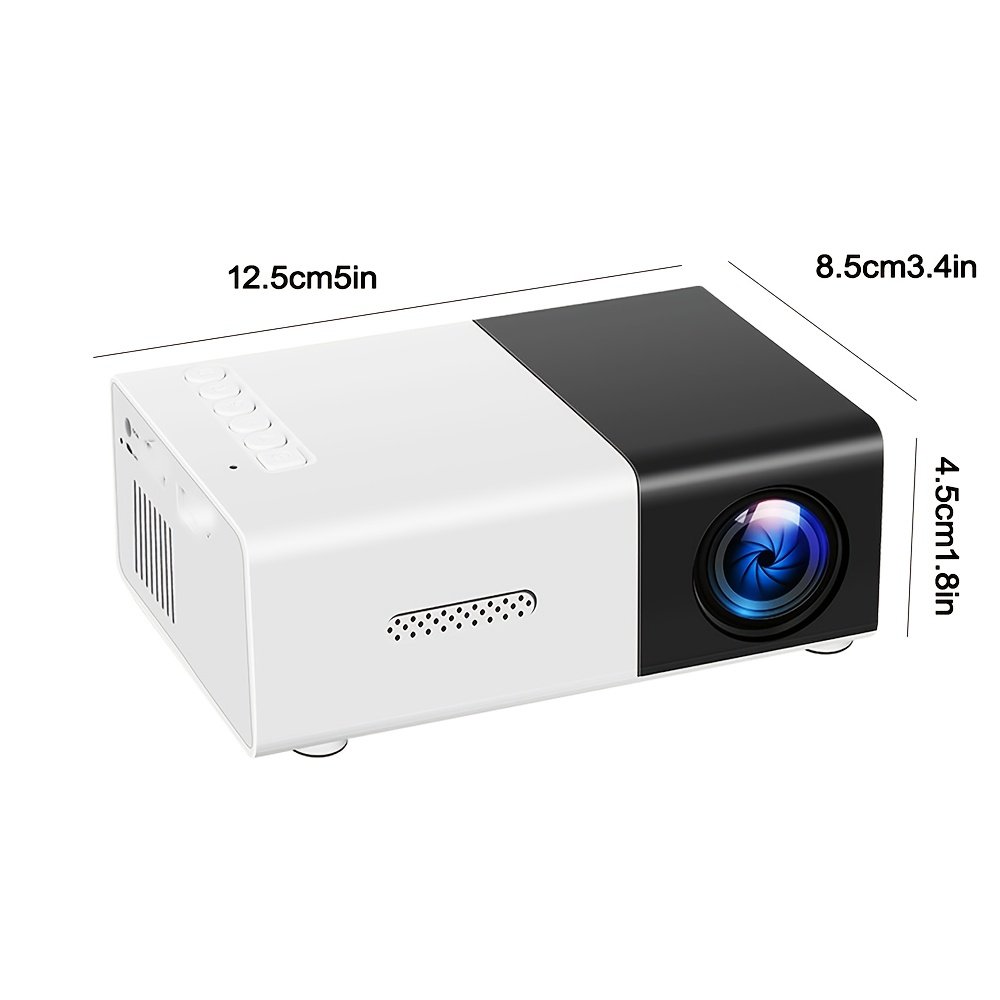 Mini projecteur 1080P, alimenté par USB avec télécommande, projecteur de cinéma 16:9 pour home cinéma, films en plein air