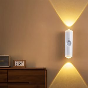 Lumière murale intérieure moderne avec double éclairage blanc et chaud, alimentée par USB, batterie au lithium rechargeable