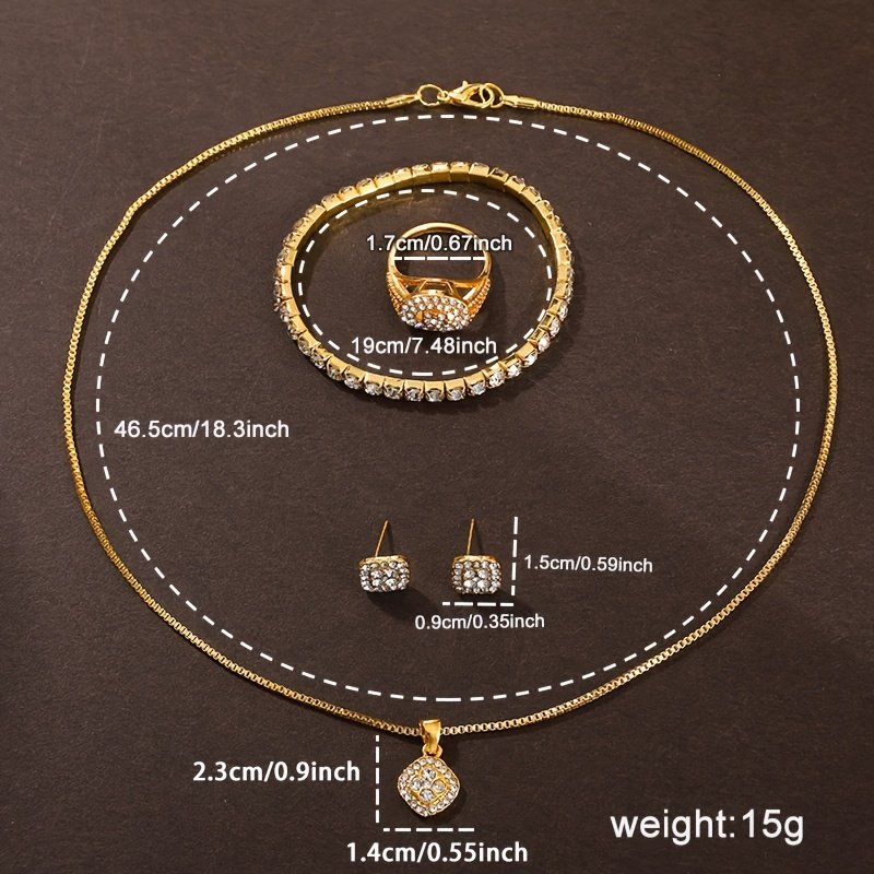 6 pièces Montre à Quartz sans Boite - Design Luxueux en Strass Carré Scintillant - Cadeau Idéal pour Femme