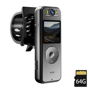 Caméra Portable 4K - Objectif Pivotant à 180°, Alimentée par USB, Rechargeable, Contrôlée par Application , WiFi - 64GB