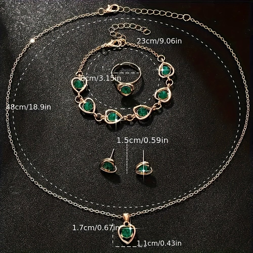 6pcs Ensemble sans Boîte , Montre à Quartz avec Strass Bleus et Bracelet en Cuir - Cadeaux pour Femmes