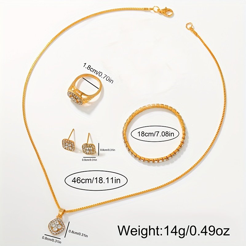 6 pièces Montre sans Boite pour femme , Ensemble Bijoux Quartz avec Collier, Bracelet, Bague et Boucles d'Oreilles