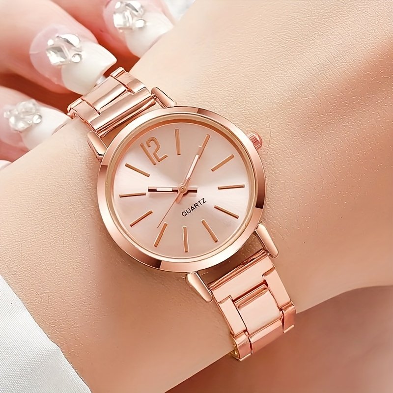 Ensemble Élégant de Montre à Quartz pour Femme sans Boîte , 6 pièces et Bijoux Papillon, Bracelet en Alliage de Zinc