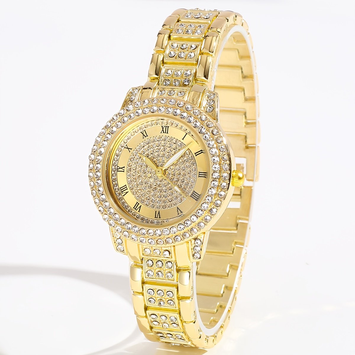 6 pièces Montre à Quartz sans Boite - Design Luxueux en Strass Carré Scintillant - Cadeau Idéal pour Femme