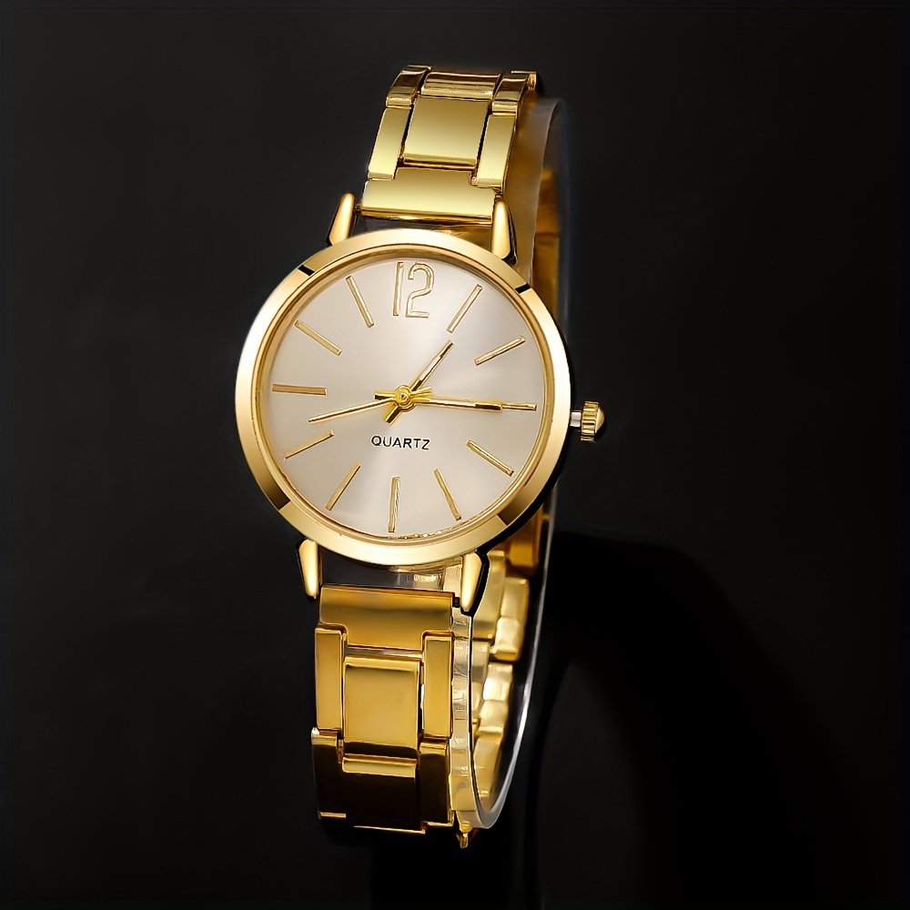 Ensemble de 6 Pièces sans Boîte Montre d'Inspiration Vintage & Bijoux Cœur - Bracelet en Acier Inoxydable, Cadeau pour Femme