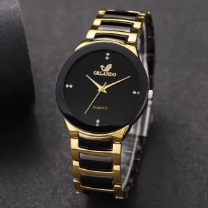 Montre-bracelet pour Homme avec Cadran Noir sans Boîte Élégant , Alliage de Zinc à Quartz, Décontractée et Professionnelle