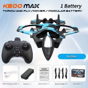 Avion RC K500Max , Lancement par Jet / Décollage en Un Clic, 360° Acrobaties Aériennes, Télécommande Multifonction pour Maniabilité Facile