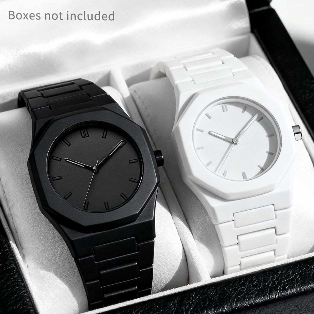 Ensemble de deux montres sans boite - Montres à quartz minimalistes et modernes , parfaites pour une tenue décontractée et formelle
