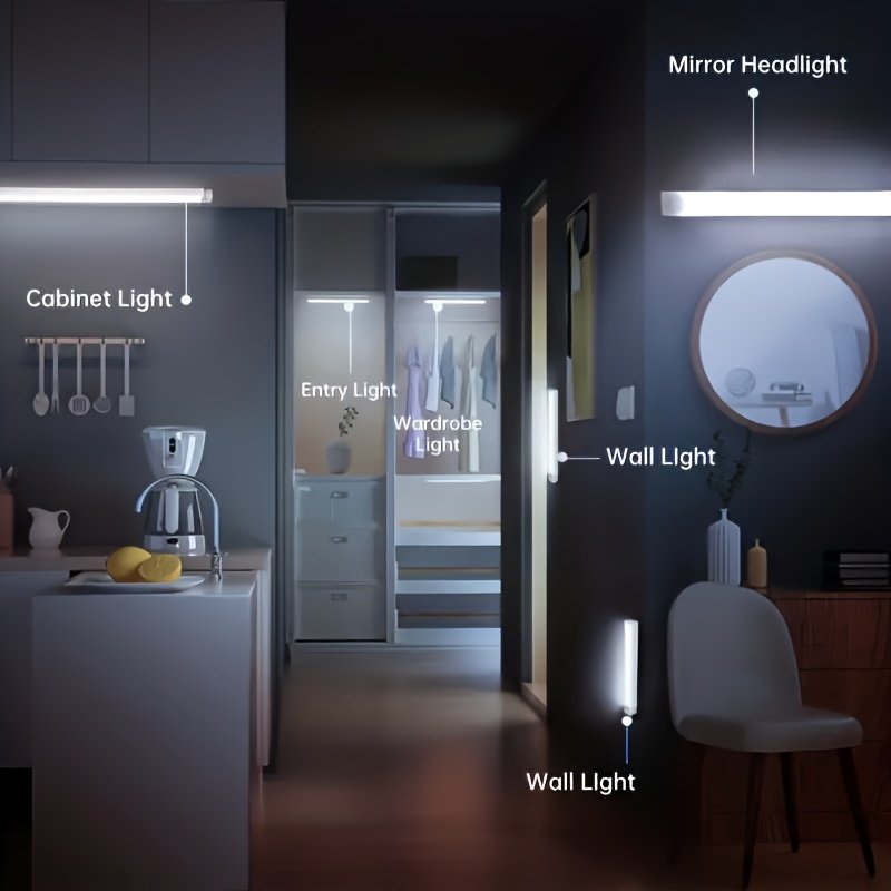 Veilleuse LED Rechargeable par USB avec Capteur de Mouvement - Allumage Automatique Sans Fil pour maison - Blanc