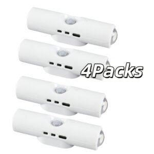 LED à détection de mouvement | 3 couleurs et gradient RGB, rechargeables par USB, montage mural, plastique poli