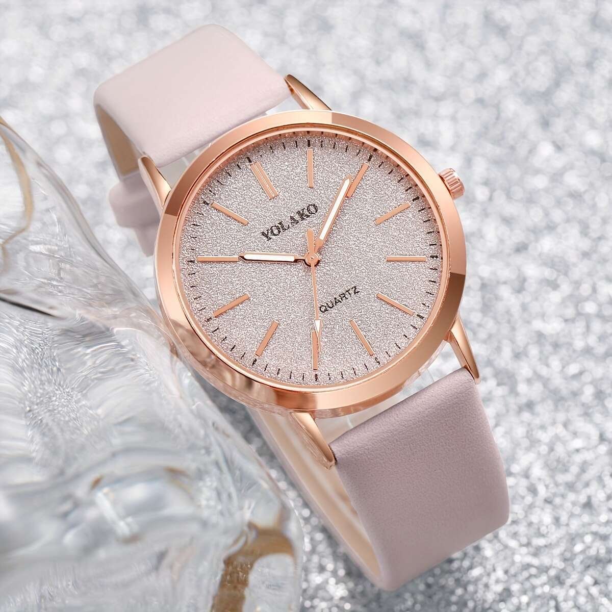 Montre élégante pour femmes avec ensemble de bijoux cœur (6 pièces), boîtier de montre non inclus
