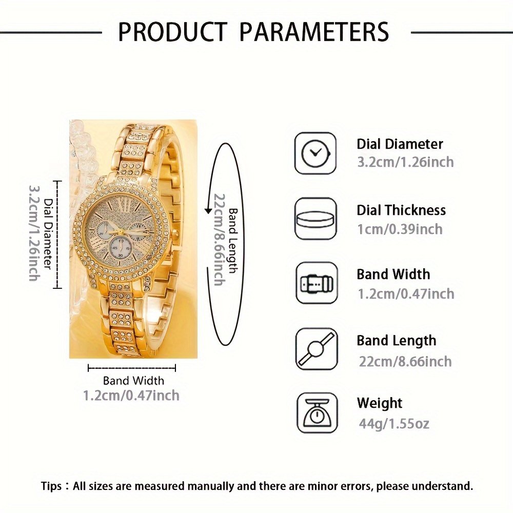Ensemble Montre sans boîte 6 pièces, avec Bracelet Chaîne et Collier Classique, Style Élégant et Simple, Cadeaux Hommes