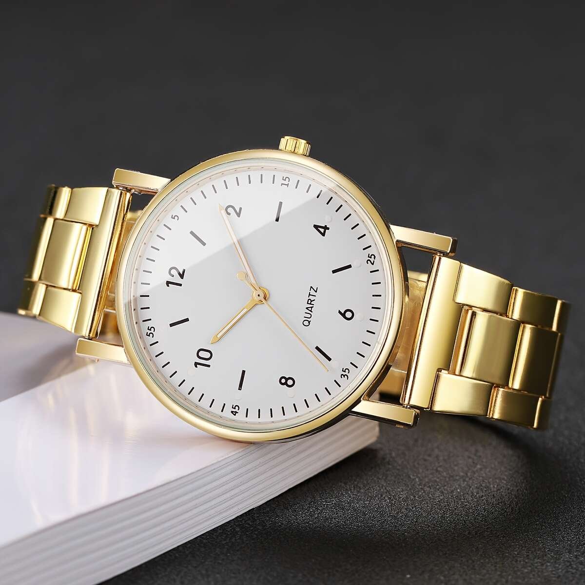 Ensemble Montre sans boîte de 4 pièces pour femmes, cadeau tendance, décontractée, classique