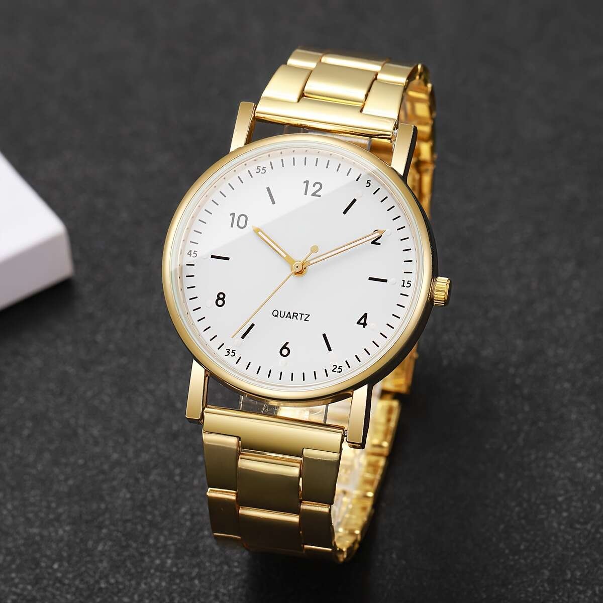 Ensemble Montre sans boîte de 4 pièces pour femmes, cadeau tendance, décontractée, classique