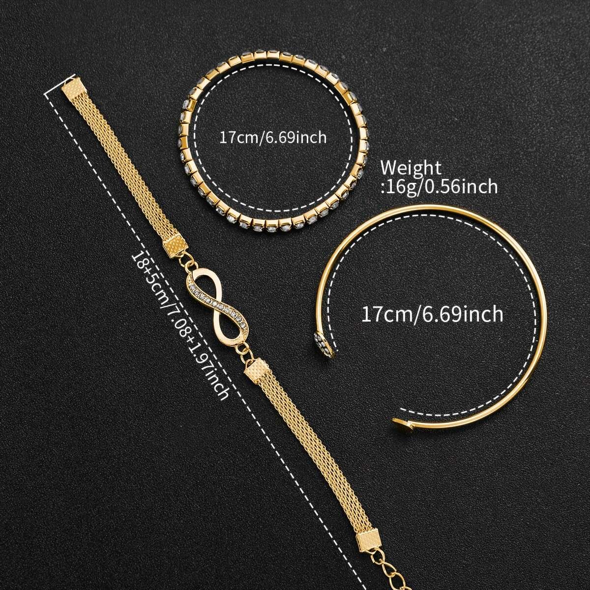 Ensemble Montre sans boîte de 4 pièces pour femmes, cadeau tendance, décontractée, classique