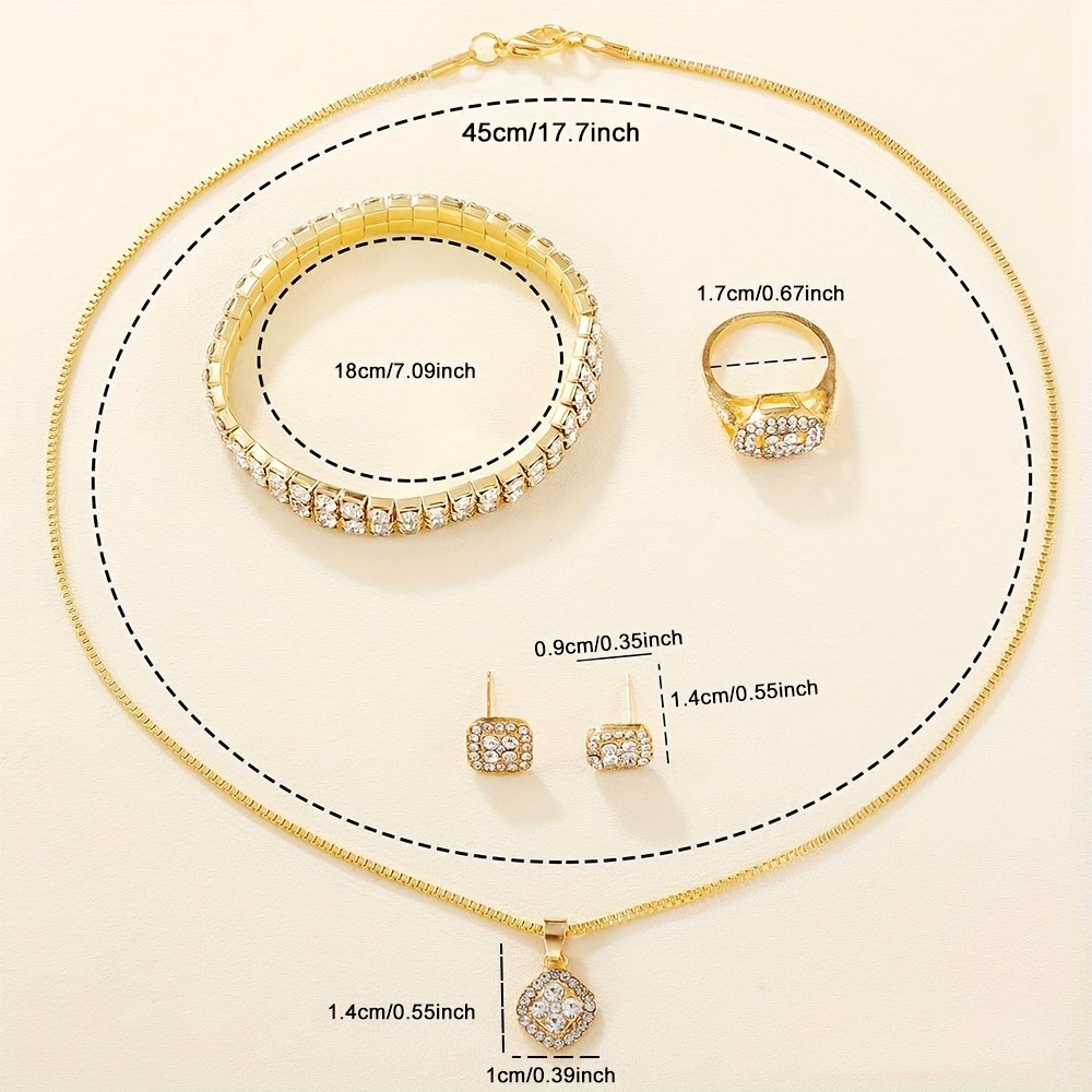 Ensemble Montre sans boîte 6 pièces, avec Bracelet Chaîne et Collier Classique, Style Élégant et Simple, Cadeaux Hommes