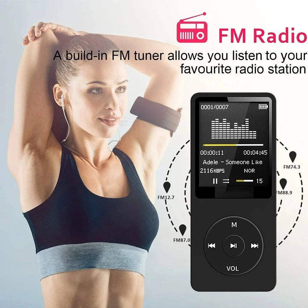 Lecteur MP3 Portable, Rechargeable, de musique de Sport de poche sans perte avec microphone