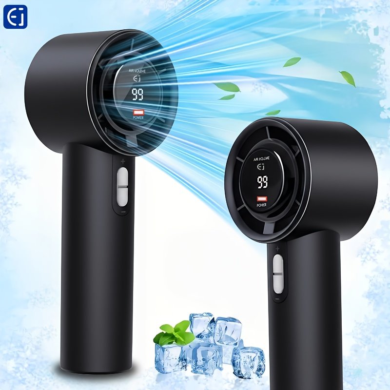 Ventilateur Portable à Haute Vitesse, USB Rechargeable, Contrôle de Vitesse , Affichage Numérique LED, Refroidissement Rapide