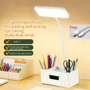 Lampe de bureau pliable à LED , protection des yeux, luminosité réglable et 3 modes d'éclairage, alimentation USB