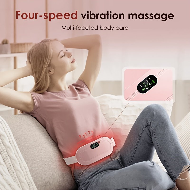 Ceinture chauffante électrique pour femmes avec grande batterie de 1800 mAh pour les règles physiologiques, masseur de taille vibrant