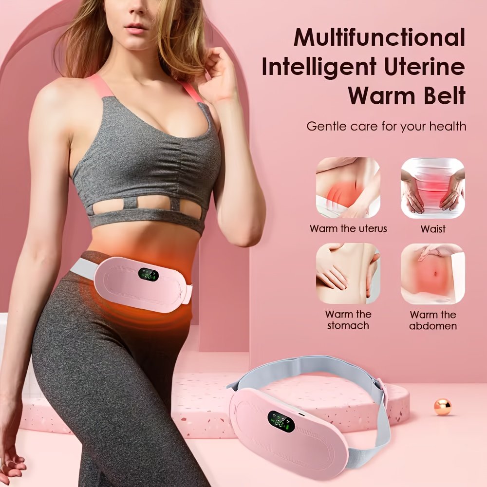 Ceinture chauffante électrique pour femmes avec grande batterie de 1800 mAh pour les règles physiologiques, masseur de taille vibrant