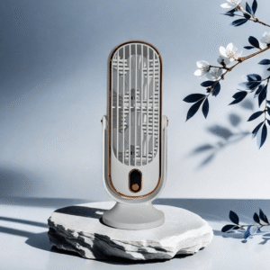 Ventilateur portable USB rechargeable, batterie longue durée, 5 vitesses, brise fraîche et silencieuse, utilisation intérieure/extérieure