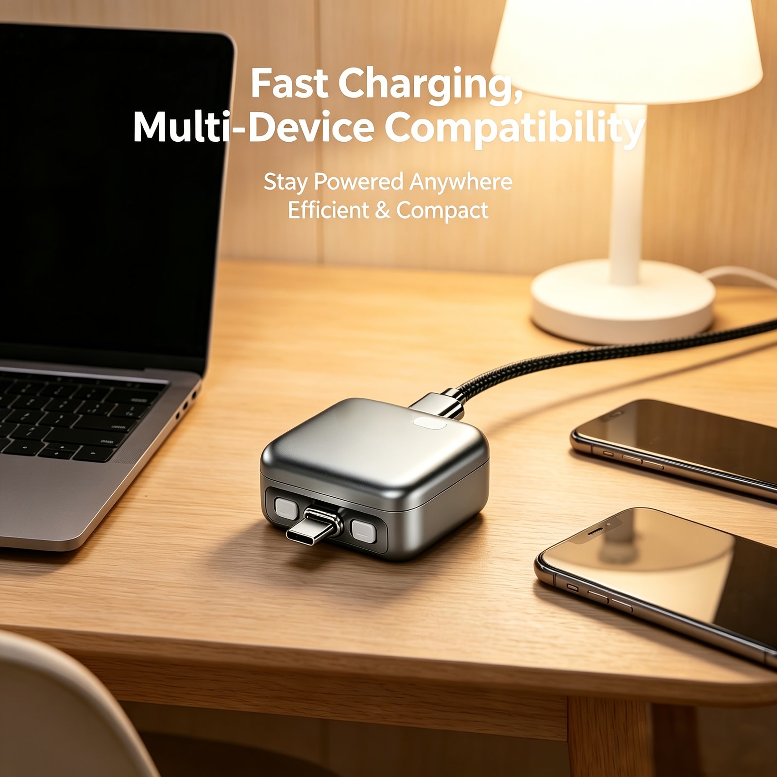 Chargeur de nuit Anti-Surcharge Séparateur Intelligent 140W Charge Rapide Arrêt Automatique ,Sécurisée, Câble Type-C